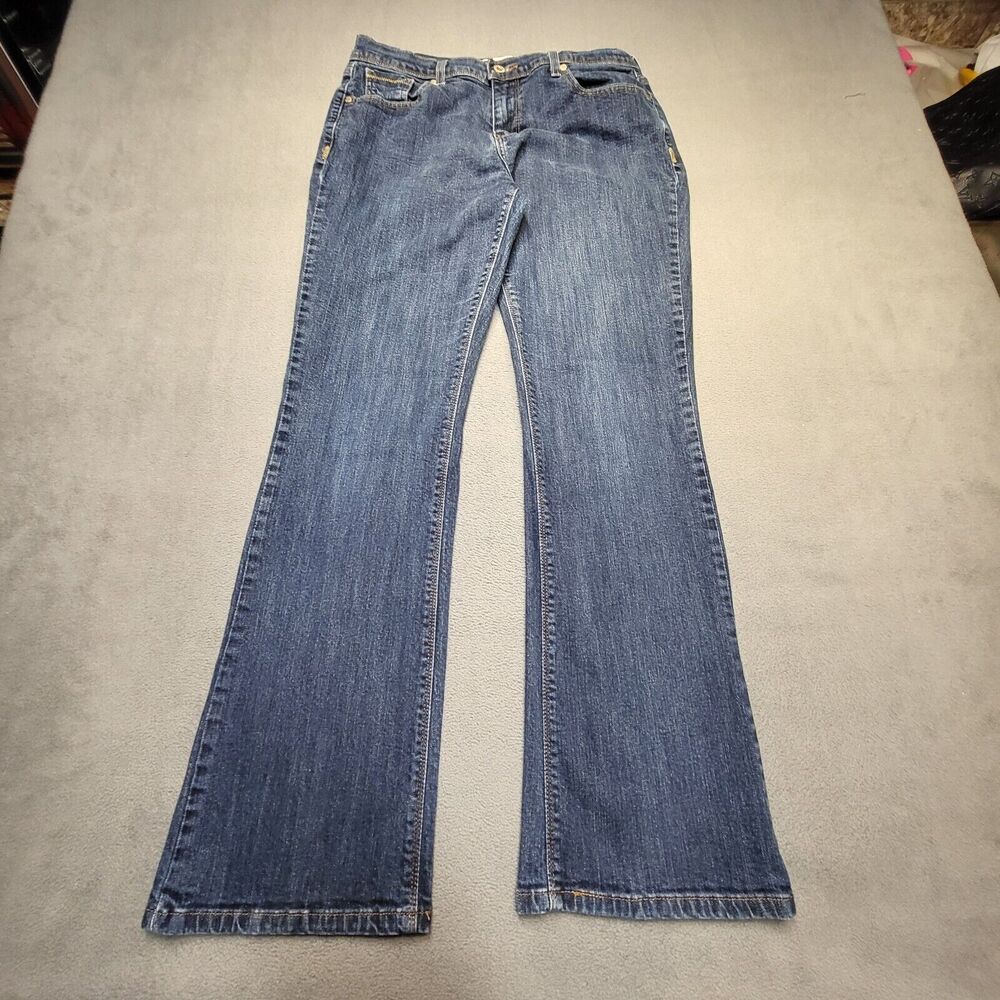 Levi's 515 Jeans Women's 12 Blue Bootcut Stretch Distressed‎ Denim